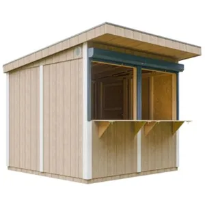 TIMBELA Grand stand marché avec comptoir 5,9 m2 - H240x248x305 cm - Bar jardin, kiosque extérieur - Abri de Jardin Qualité Premium - Construction de Panneaux pas cher