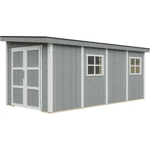 Timbela M940B-CAVERN STEEL - LP SmartSide Tuinhuis op houtbasis - 11,4...