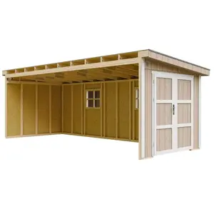 Abri de Jardin Qualité Premium 14,3 m² - H231x248x648 cm - Sans plancher e paroi latérale - Timbela M941B-TERRA BROWNVendu paramazon