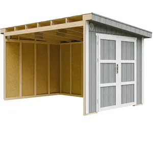 Abri de Jardin Qualité Premium 8,68 m² - H231x248x412 cm - Sans plancher e paroi latérale - Timbela M939B-CAVERN STEEL pas cher