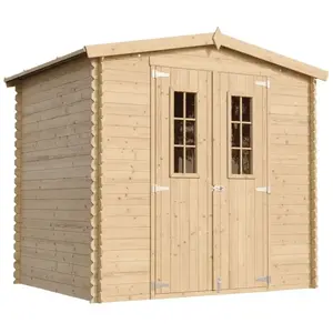 TIMBELA Abri de jardin en bois - Stockage extérieur I236xL226xH218 cm/ 4.33 m2... pas cher