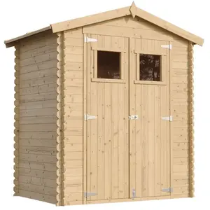 Abri de jardin en bois 1.98 m² TIMBELA - H218 x 180 x 130 cm - Pin / é... pas cher