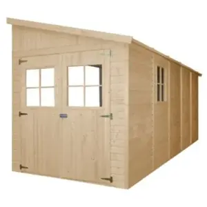 Abri de Jardin en Bois - TIMBELA - M341 - 216x513 cm - Construction de Panneaux - Pin / épicéa pas cher