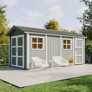 Abri de Jardin Qualité Premium 8.52 + 2.95 m² - Timbela M915C - Constr...