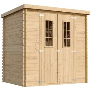 Timbela Abri de jardin en bois - Stockage extérieur l204xL142xH200cm/2.22m2- P... pas cher