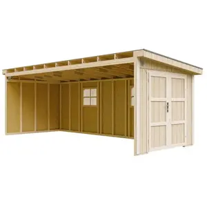 Comparateur de prix : Abri de Jardin Qualité Premium 14,3 m² - H231x248x648 cm - Sans plancher e  paroi latérale - Timbela M941B