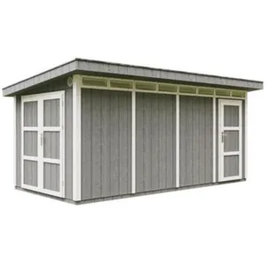 TIMBELA Abri de jardin à base de bois en panneaux lp SmartSide 8.52 + 2.95 m² - Cabane de Jardin Exterieur Cabane de Jardin Exterieur - Garage Moto Exterieur