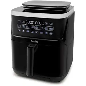 Breville Halo Friteuse sans huile vapeur - Friteuse sans huile numérique 7 l avec technologie SteamFry - 1 700 W - Noir [VDF133X] - Prise UE