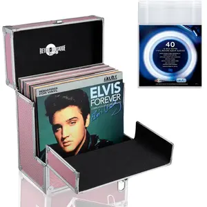 Retro Musique KXRM 03 RG rosé gouden platenkoffer incl. sleeves