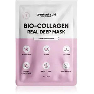 Breakout+aid® Collageen Gezichtsmasker - Diepe reiniging - Inclusief Niacinamide - 1 Stuk - Vegan pas cher