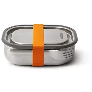 black+blum BAM-SS-L003 Boîte à repas 3 en 1 en acier inoxydable avec fermeture sous vide entièrement étanche, avec cuillère, silicone, 1000 ml pas cher