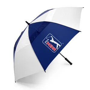 PGA Tour Parapluie de golf à l'épreuve du vent, Bleu/Blanc pas cher
