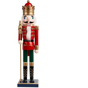 Grand Soldat Casse-Noisette de Noël en Bois avec Support, XL 50cm - TWIDDLERS - Pin & de Bois Fait à la Main de Qualité Supérieure pas cher