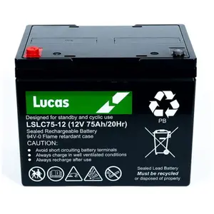Batterie Plomb Etanche Stationnaire et Cyclage Lucas VRLA AGM LSLC75-1... pas cher