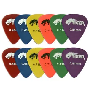 Tiger GAC64-12 Pack de 12 Médiators de surface mat Multicolore pas cher