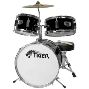 Tiger jds7-bk kit de batterie acoustique pour débutants - noir pas cher