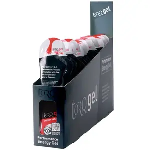Torq 45g Doos Met Energierepen Kers Bakewell 15 Eenheden Zwart pas cher