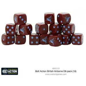 Warlord Games, British Airborne D6 Bolt Action (16) Dice
