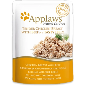16x70g Applaws en gelée, poulet & boeuf - Pâtée pour chat pas cher