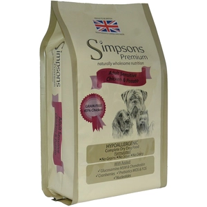 12kg Adult Sensitive Simpsons Premium, poulet & pommes de terre - Croquettes pour chien pas cher