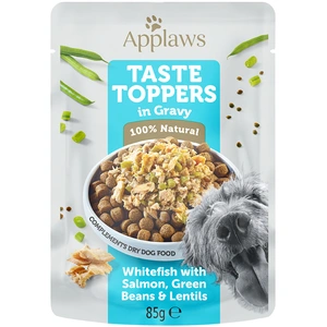 12x85g Applaws Taste Toppers en sauce poisson blanc, saumon - Pâtée pour chien pas cher