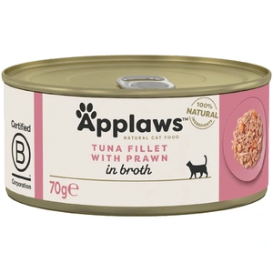 6x70g Applaws, filet de thon & crevettes - Pâtée pour chat pas cher