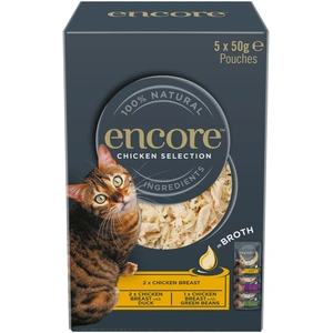 Encore en bouillon 5 x 50 g sachets pour chat - sélection au poulet (3 saveurs) pas cher