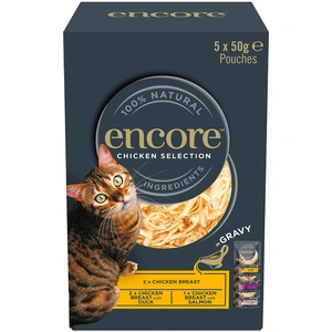 Lot mixte Encore en sauce 5 x 50 g sachets pour chat - sélection au po... pas cher