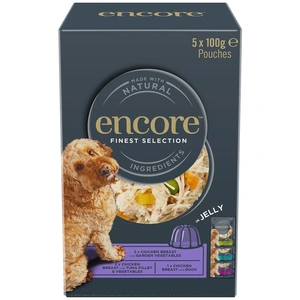 Lot mixte Encore en gelée 5 x 100 g sachets pour chien  - sélection raffinée (3 saveurs)
