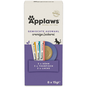 8x15g Applaws friandise crémeuse sélection de la variété (3 variétés) Friandises pour chats pas cher