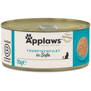 Lot économique : 12x70g Applaws Cat en sauce Filet de thon Nourriture pour chats humide pas cher