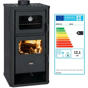 Poêle à bois avec four Prity FM D   121 kW Noir Graphite Classe A Four...Vendu parcdiscount