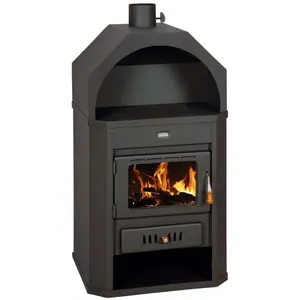 Poêle à bois Prity   159 kW Noir Graphite Classe A Design RobusteVendu parcdiscount