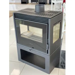 Poêle Prity PM3-TV 13 kW - Vue frontale & 2 côtés - EEK A+ pas cher