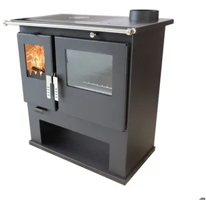 Poêle à bois Inox Verso CS 7,7 kW - Four acier, plaque & thermomètreVendu parcdiscount