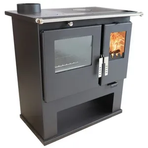 Poêle à Bois Verso CS - 77 kW  Plaque Supérieure en Métal Four en Acie...Vendu parcdiscount