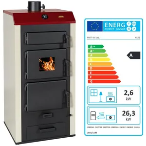 Poêle à bois avec chaudière PRITY NS26   289 kW   Classe A   Revêtemen... pas cher