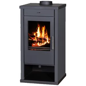 Poêle à bois V05 Vanessa   9 kW avec panneaux latéraux noirs peints et... pas cher
