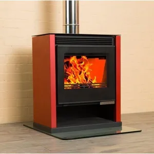 V05 Rubis Lux Brasero en bois 13 kW Rouge/ivoire pas cher