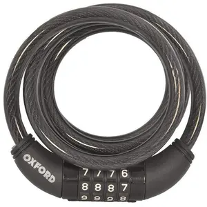 Antivol câble Oxford - Noir - 10x1500 mm pas cher