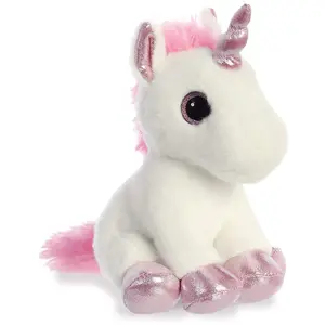 Aurora World, 60867, Sparkle Tales, Lolly la Licorne, 18 cm, Peluche, Blanche, Blanc, 7-inch pas cher