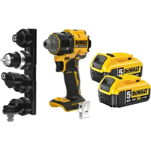 Dewalt Perceuse visseuse à têtes multiples XR 18V - 2 batteries 5Ah - Li-Ion ... pas cher