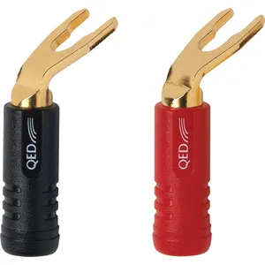Fiches bananes QED Fourche Screwloc 1890 (lot de 4 : 2 rouges / 2 noires) pas cher
