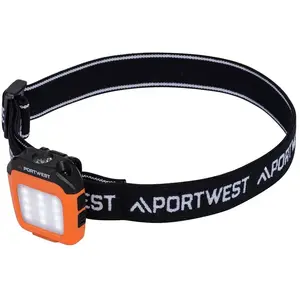 Portwest lampe de casquette led multifonction rechargeable par usb - orange/noi... pas cher