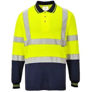 Comparateur de prix : Portwest Polo bicolore manches longues Jaune/Marine 4XL