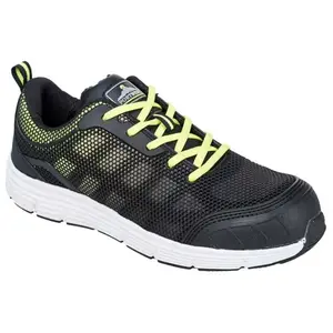Portwest - Tennis tove Steelite S1P couleur : Noir/Vert taille 37 pas cher