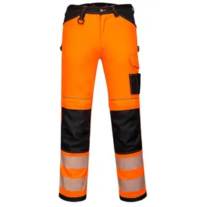 Pantalon extensible léger haute-visibilité PW3 couleur : Orange/Noir taille 44 Portwest