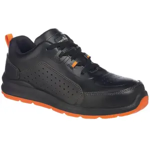 Comparateur de prix : Portwest Chaussures de sécurité basses Perforated Safety Trainer S1P Noir/Orange 37