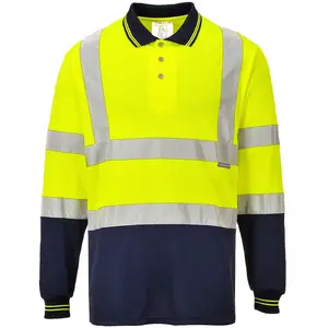 Comparateur de prix : Polo bicolore manches longues - xs - Jaune/Marine Portwest