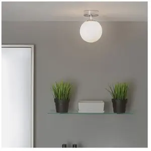 Astro Denver plafondlamp exclusief G9 chroom 34x12cm IP44 staal A++ pas cher